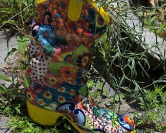 Mexican Pottery Boots