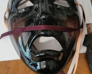 Black Ceramic Tragedy and Comedy Masks