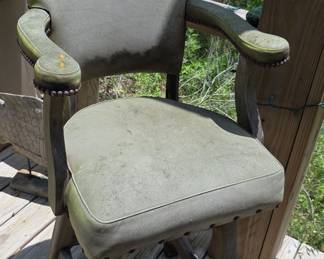 Vintage Upholstered Swivel Bar Stool