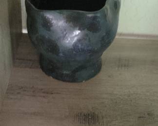 Hand-formed Black Ceramic Planter Pot