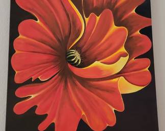 Georgia O'Keeffe "Oriental Poppies" Inspired Canvas Print