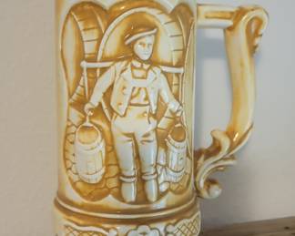 Vintage Ceramic Beer Stein with Sailor Motif
