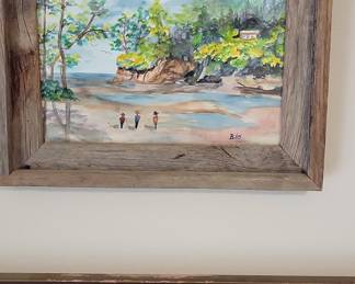 Coastal Landscape Watercolor Painting by B.I.B.S.