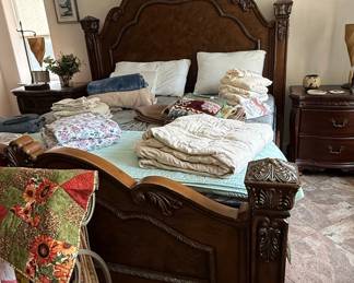 Michael Amini "Excelsior" King Size Dark Wood Bedroom Set