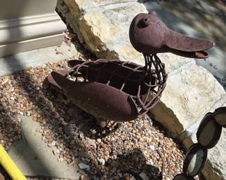 Chicken Wire Duck Garden Sculpture