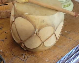 Taos Pueblo Style Frame Drum with Beater