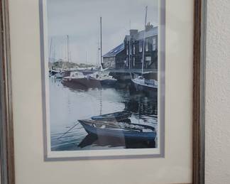Framed Print of "Madog" Sailboat in Harbor