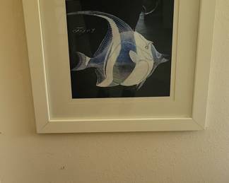 Framed 'Fig. 01' Moorish Idol Fish Illustration