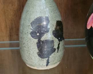 Japanese Sake Bottle (Tokkuri) with Abstract Floral Motif