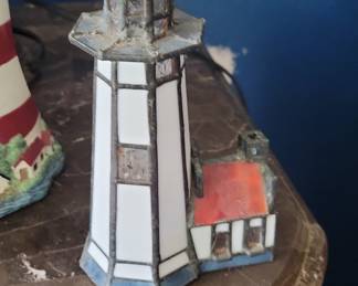 Stained Glass Lighthouse Lamp