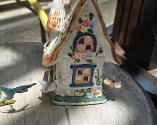 Blue Sky Clayworks Ceramic Cottage Tealight Holder