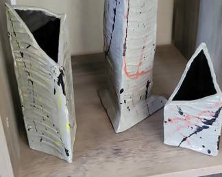 Abstract Ceramic Vases Set of 3