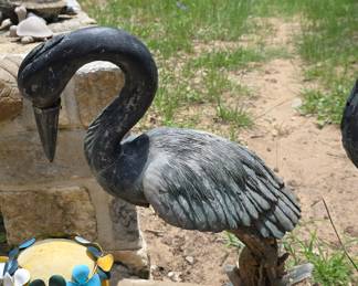 Vintage Heron Garden Statue