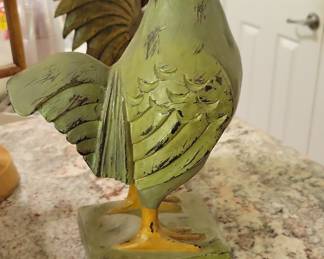 Decorative Wooden Rooster Figurine