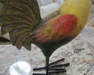 Vintage Metal Rooster Figurine