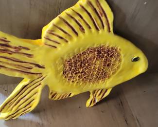 Yellow Ceramic Fish Wall Plaque