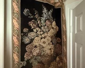 Floral Still Life European Tapestry Wall Hanging