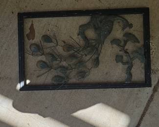 Vintage Metal Peacock Wall Art by Curtis Jere