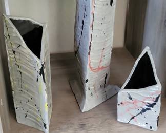 Abstract Ceramic Vases Set of 3