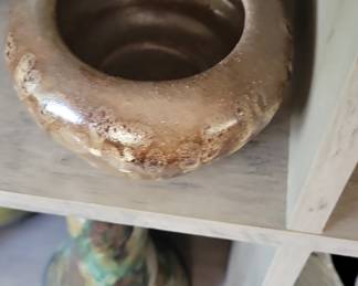 Raku Fired Iridescent Studio Art Pottery Bowl