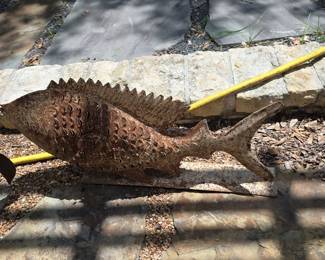 Rustic Metal Fish Sculpture