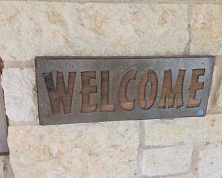 Rustic Metal and Wood "WELCOME" Sign