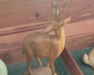 Hand-Carved Wooden Gazelle Figurine, Possibly Kenyan
