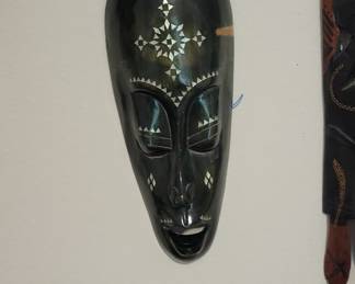 Indonesian Wood Mask with Mother of Pearl Inlay