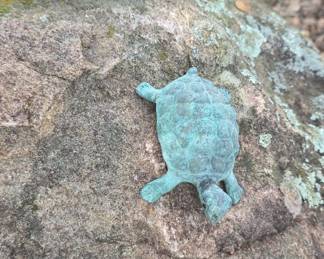 Vintage Bronze Turtle Garden Sculpture