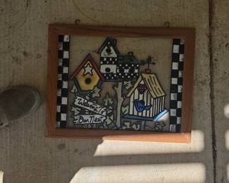 Stained Glass Cardinal Suncatcher and "Welcome to Our Nest" Panel