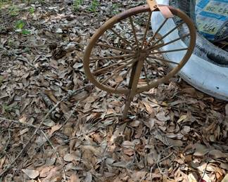 Vintage Metal Garden Wheelbarrow Wheel