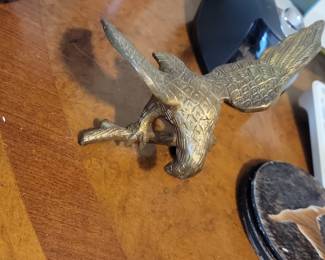 Solid Brass Eagle Sculpture on Branch