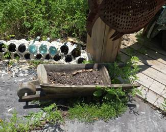Rustic Wooden Wheelbarrow Planter