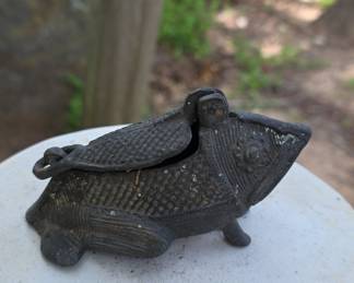 Antique Indian Dhokra Brass Fish Trinket Box
