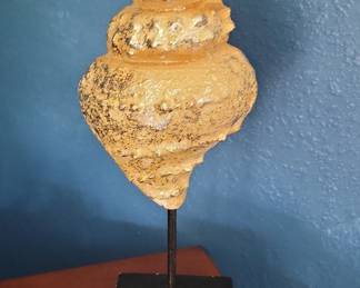 Gilded Seashell Sculpture on Stand