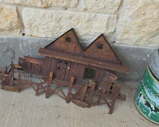 Rustic Metal Barn and Fence Assemblage