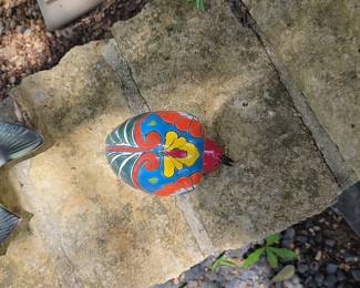 Hand-Painted Talavera Ceramic Beetle Figurine