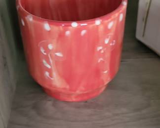 Ceramic Planter Pot with White Polka Dots