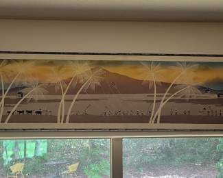 Vietnamese Folk Art Painting - Tropical Scene with Water Buffalo and Kites