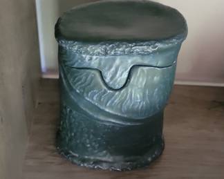 Green Glazed Ceramic Trinket Box