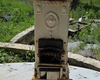 Antique Cast Iron Parlor Stove Fragment