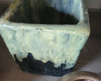 McCarty Pottery Jade Drip Glaze Planter