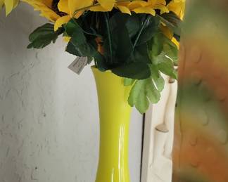 Artificial Sunflower Arrangement in Yellow Vase