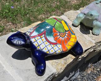 Talavera Style Ceramic Turtle Figurine