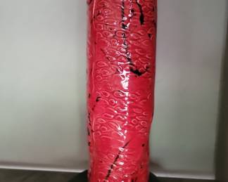 West German Fat Lava Red and Black Ceramic Vase