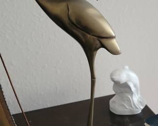 Solid Brass Heron Figurine