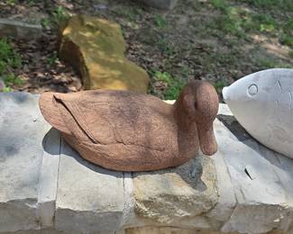Terracotta Duck Garden Sculpture