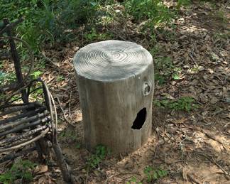 Concrete Tree Stump Propane Tank Cover