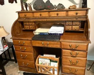 Oak Roll-Top Desk