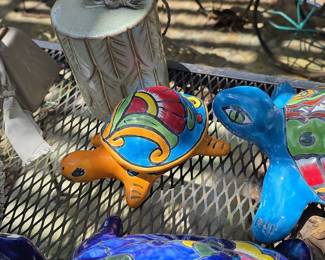 Talavera Ceramic Turtle Figurine, Various Sizes